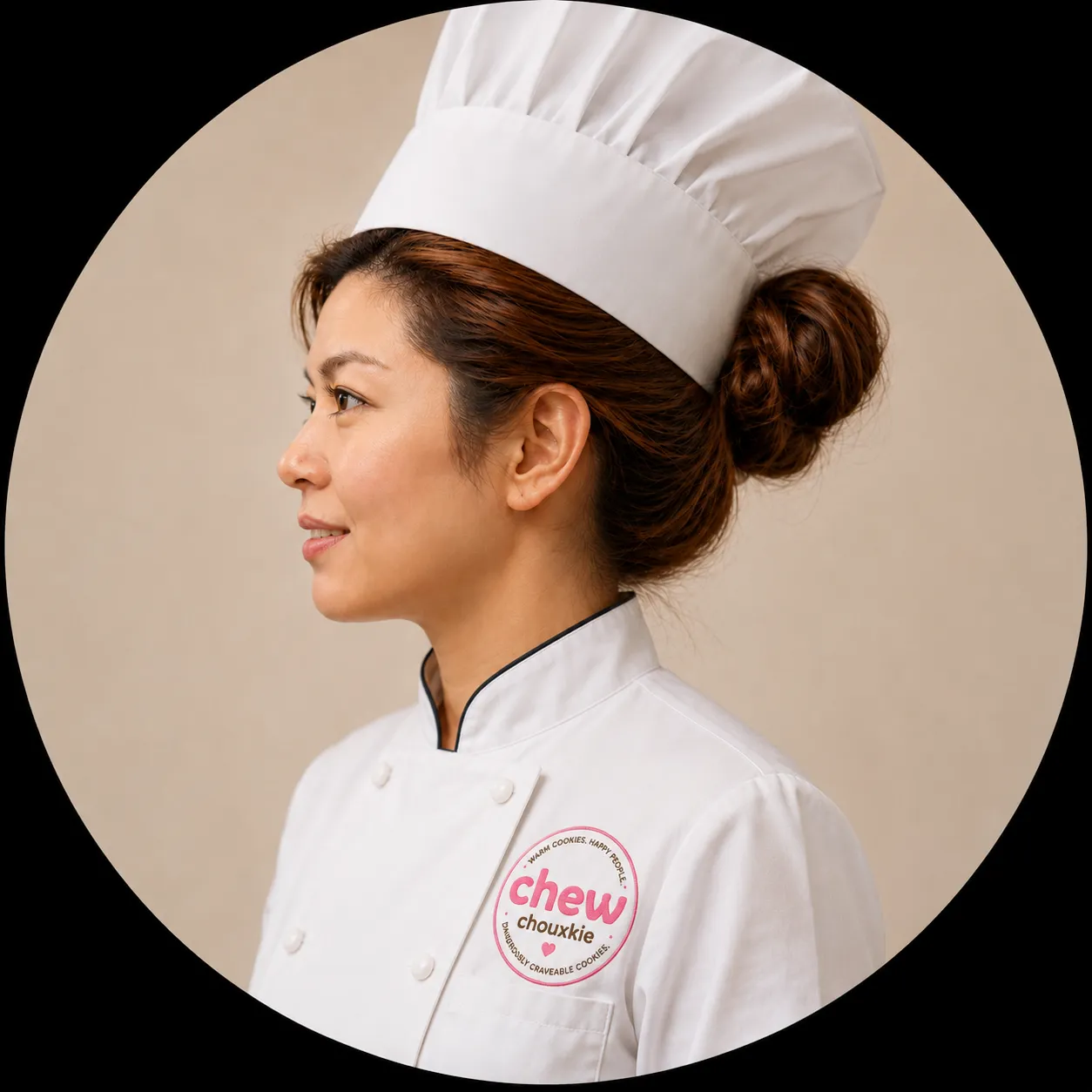 Jessie Chong in a chef outfit